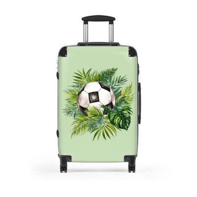 Tropical Soccer suitcase, a durable and stylish travel companion. Crafted with soccer designs, it's perfect for enthusiasts on the go.