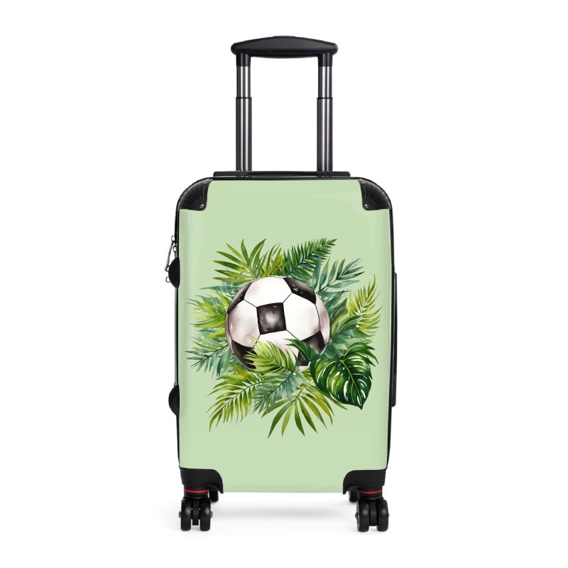 Tropical Soccer suitcase, a durable and stylish travel companion. Crafted with soccer designs, it's perfect for enthusiasts on the go.