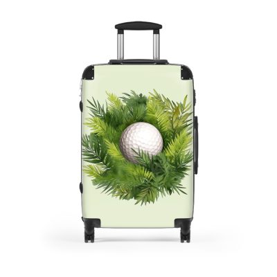 Tropical Golf Ball suitcase, a durable and stylish travel companion. Crafted with golf ball designs, it's perfect for enthusiasts on the go.