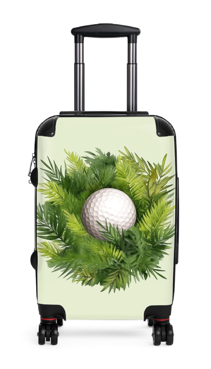 Tropical Golf Ball suitcase, a durable and stylish travel companion. Crafted with golf ball designs, it's perfect for enthusiasts on the go.