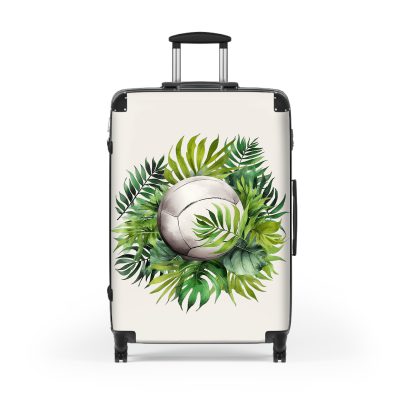 Tropical Volleyball suitcase, a durable and stylish travel companion. Crafted with volleyball designs, it's perfect for enthusiasts on the go.