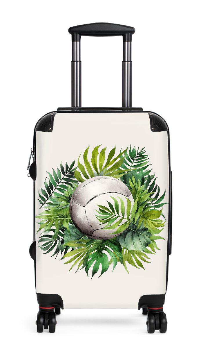 Tropical Volleyball suitcase, a durable and stylish travel companion. Crafted with volleyball designs, it's perfect for enthusiasts on the go.