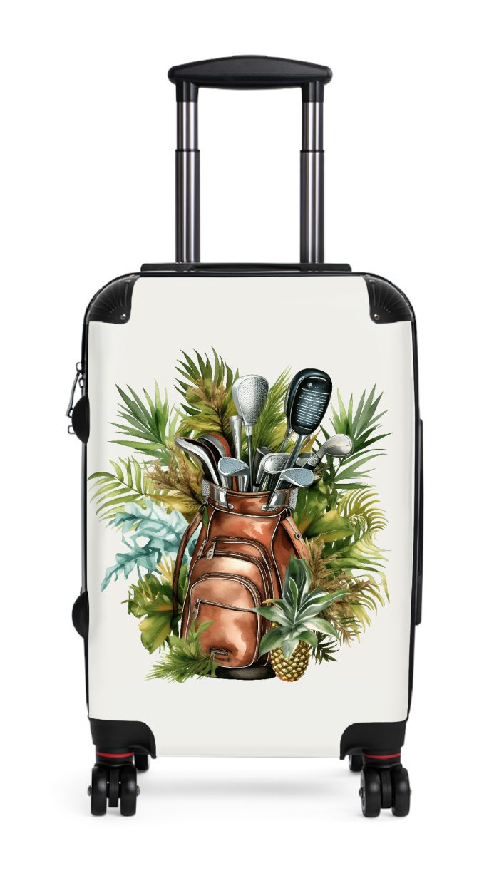 "Golf suitcase, a durable and stylish travel companion. Crafted with golf-themed designs, it's perfect for enthusiasts on the go.