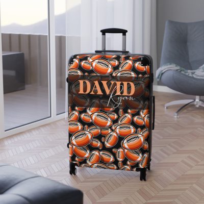 Personalized Custom American Football suitcase, a durable and stylish travel companion. Crafted with custom American football designs, it's perfect for enthusiasts on the go.