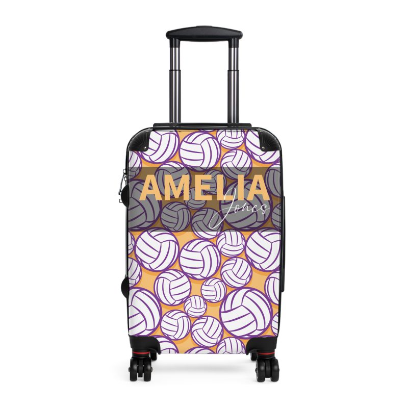 Custom Volleyball Suitcase - A personalized luggage adorned with a custom volleyball-themed design, perfect for sports enthusiasts who want to travel in style with their favorite sport.