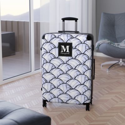 Custom Volleyball Suitcase - A personalized luggage adorned with a custom volleyball-themed design, perfect for sports enthusiasts who want to travel in style with their favorite sport.