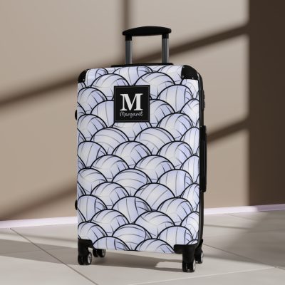 Custom Volleyball Suitcase - A personalized luggage adorned with a custom volleyball-themed design, perfect for sports enthusiasts who want to travel in style with their favorite sport.