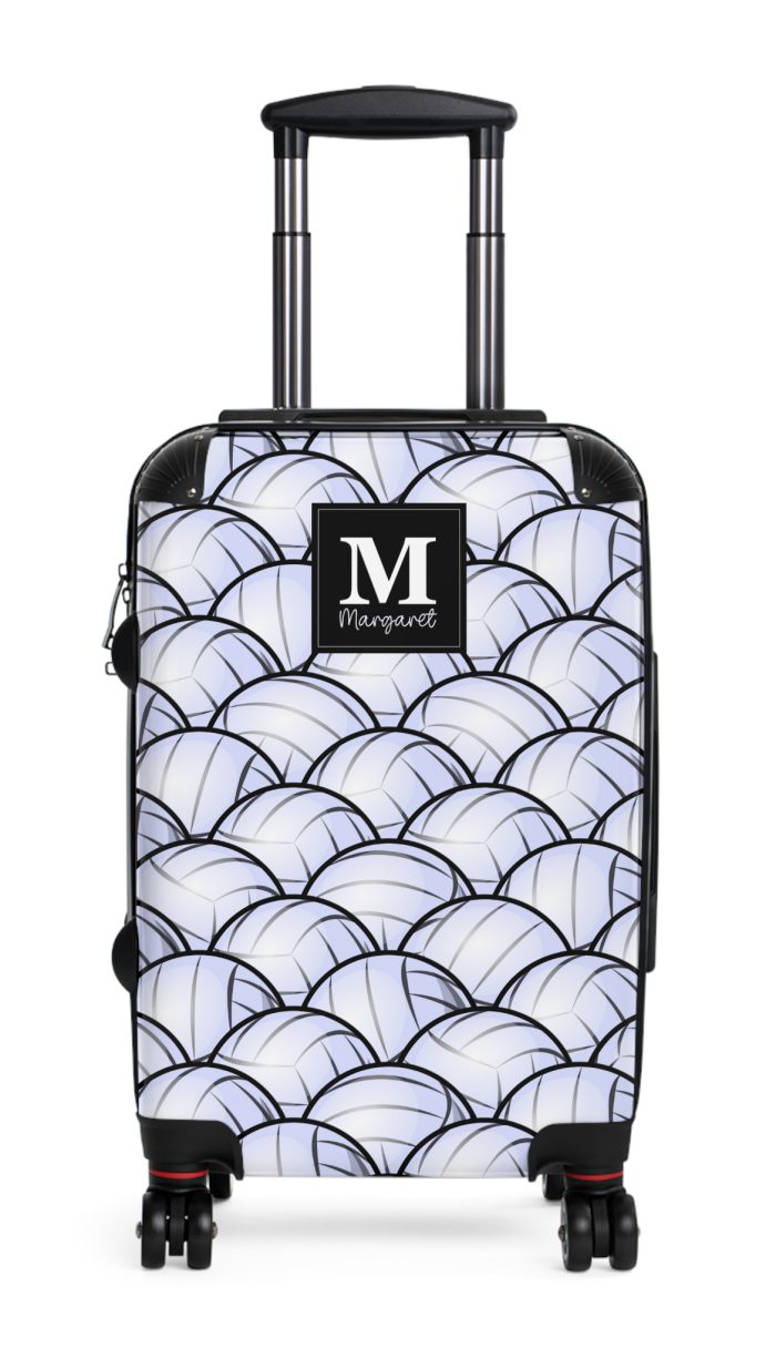 Custom Volleyball Suitcase - A personalized luggage adorned with a custom volleyball-themed design, perfect for sports enthusiasts who want to travel in style with their favorite sport.