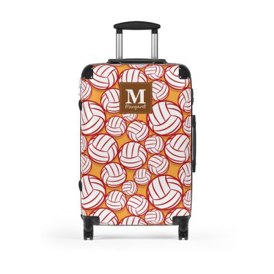 Custom Volleyball Suitcase - A personalized luggage adorned with a custom volleyball-themed design, perfect for sports enthusiasts who want to travel in style with their favorite sport.