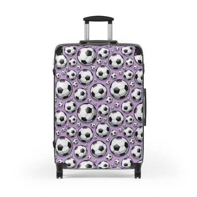 Soccer Suitcase - A luggage adorned with a sporty soccer-themed design, perfect for travelers who want to travel in style with their favorite sport.