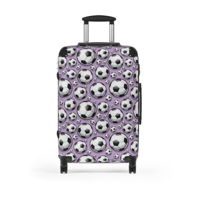 Soccer Suitcase - A luggage adorned with a sporty soccer-themed design, perfect for travelers who want to travel in style with their favorite sport.