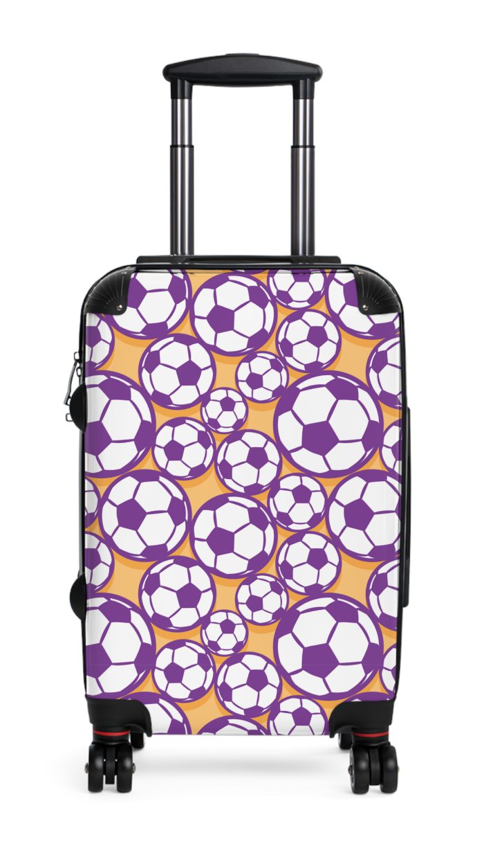 Soccer Suitcase - A luggage adorned with a sporty soccer-themed design, perfect for travelers who want to travel in style with their favorite sport.