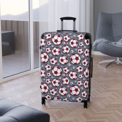 Soccer Suitcase - A luggage adorned with a sporty soccer-themed design, perfect for travelers who want to travel in style with their favorite sport.