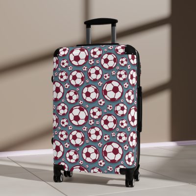 Soccer Suitcase - A luggage adorned with a sporty soccer-themed design, perfect for travelers who want to travel in style with their favorite sport.