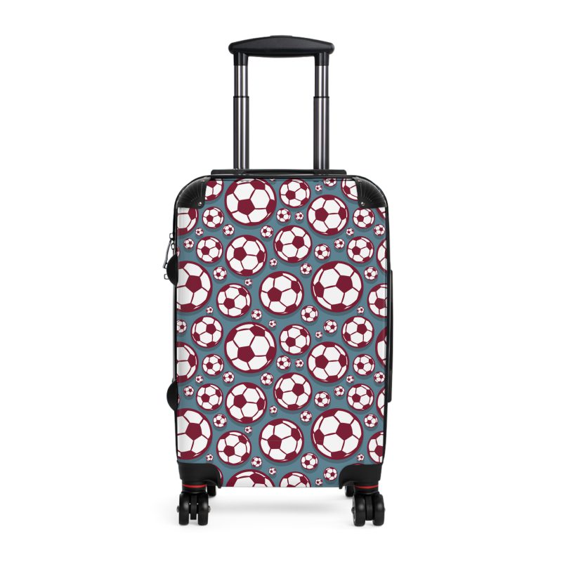 Soccer Suitcase - A luggage adorned with a sporty soccer-themed design, perfect for travelers who want to travel in style with their favorite sport.