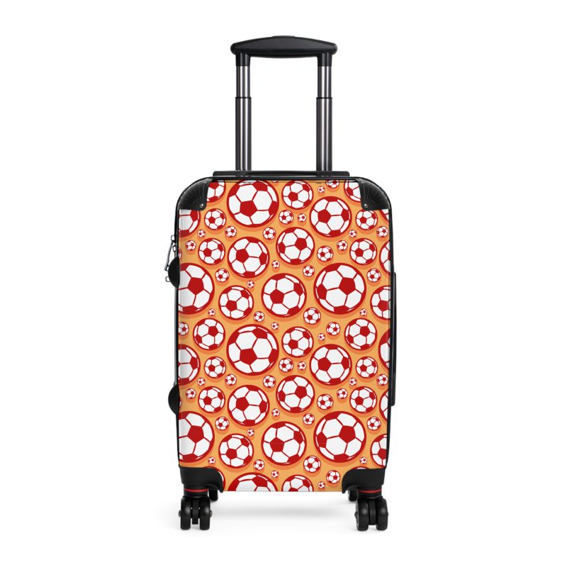 Soccer Suitcase - A luggage adorned with a sporty soccer-themed design, perfect for travelers who want to travel in style with their favorite sport.