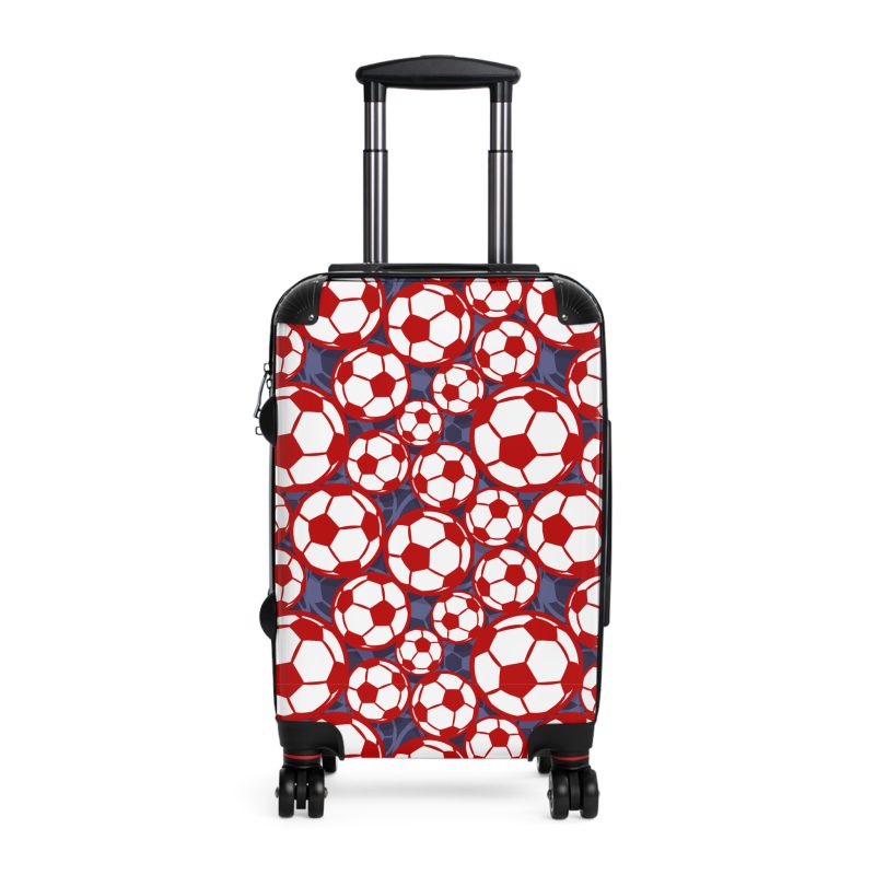 Soccer Suitcase - A luggage adorned with a sporty soccer-themed design, perfect for travelers who want to travel in style with their favorite sport.