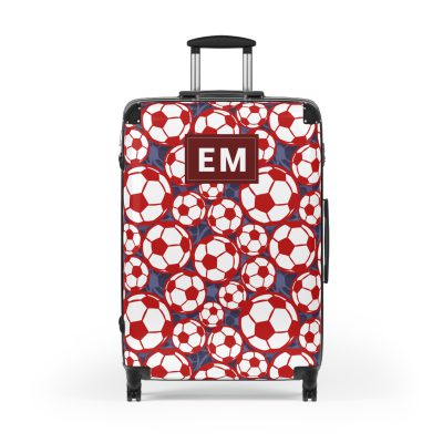 Custom Soccer Suitcase - A personalized luggage adorned with a custom soccer-themed design, perfect for sports enthusiasts who want to travel in style with their favorite sport.