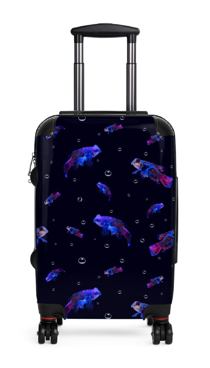 Mandarin Fish suitcase, a durable and stylish travel companion. Crafted with mandarin fish designs, it's perfect for ocean enthusiasts on the go.