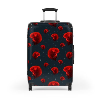 Fighting Fish suitcase, a durable and stylish travel companion. Crafted with fighting fish designs, it's perfect for fish enthusiasts on the go.