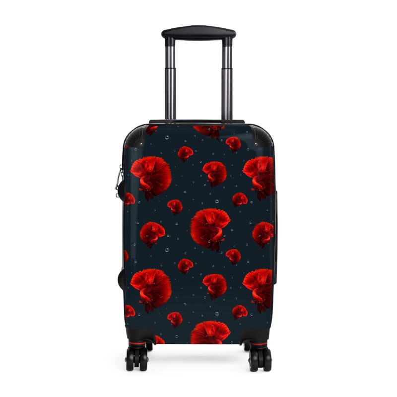 Fighting Fish suitcase, a durable and stylish travel companion. Crafted with fighting fish designs, it's perfect for fish enthusiasts on the go.