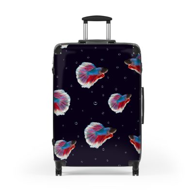 Fighting Fish suitcase, a durable and stylish travel companion. Crafted with fighting fish designs, it's perfect for fish enthusiasts on the go.