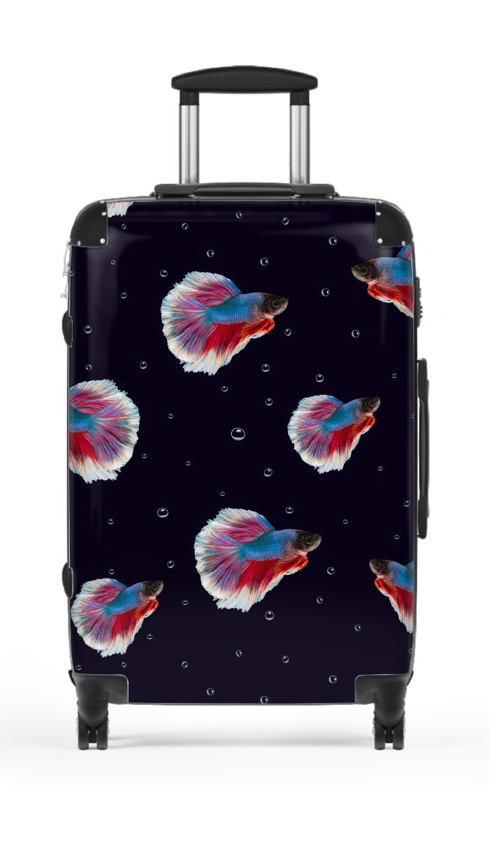 Fighting Fish suitcase, a durable and stylish travel companion. Crafted with fighting fish designs, it's perfect for fish enthusiasts on the go.