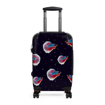 Fighting Fish suitcase, a durable and stylish travel companion. Crafted with fighting fish designs, it's perfect for fish enthusiasts on the go.