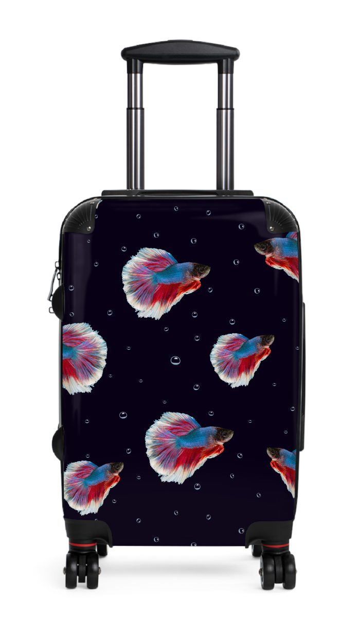 Fighting Fish suitcase, a durable and stylish travel companion. Crafted with fighting fish designs, it's perfect for fish enthusiasts on the go.