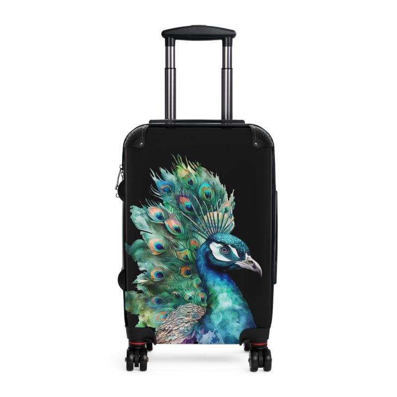 Peacock Suitcase – Stylish and functional luggage adorned with intricate peacock feather design for a touch of elegance on your travels.