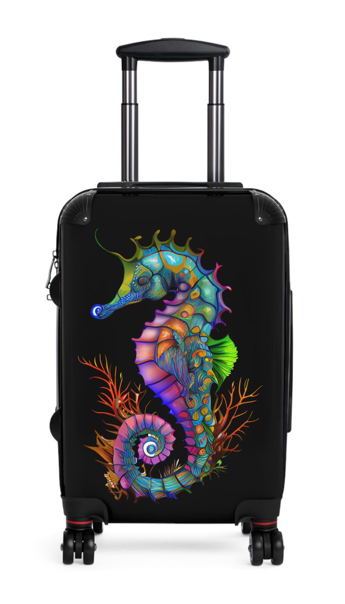 Seahorse Suitcase - A stylish and durable travel companion, embodying marine charm for a magical journey.