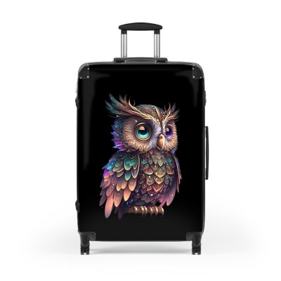 Fantasy Owl suitcase, a durable and stylish travel companion. Crafted with fantasy owl designs, it's perfect for dreamers on the go.