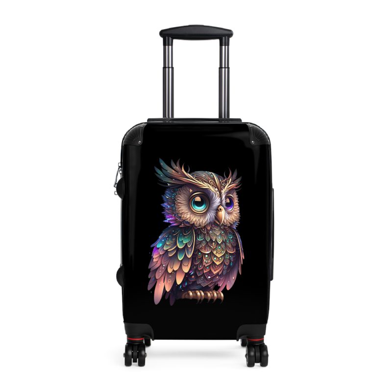 Fantasy Owl suitcase, a durable and stylish travel companion. Crafted with fantasy owl designs, it's perfect for dreamers on the go.