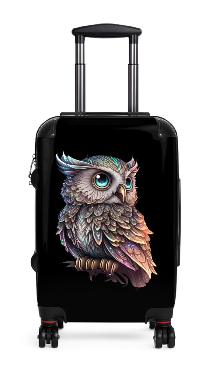 Fantasy Owl suitcase, a durable and stylish travel companion. Crafted with fantasy owl designs, it's perfect for dreamers on the go.