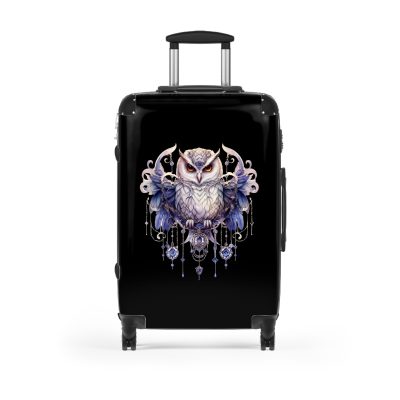 Mystical Owl suitcase, a durable and stylish travel companion. Crafted with owl designs, it's perfect for nature enthusiasts on the go.