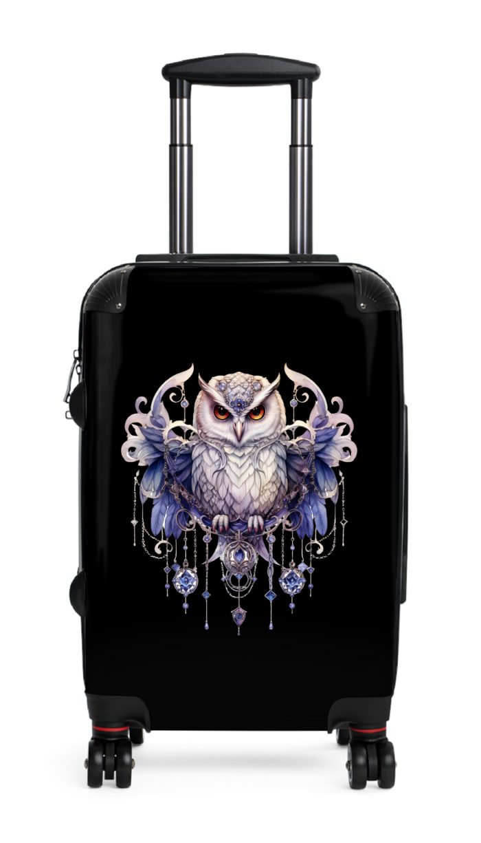 Mystical Owl suitcase, a durable and stylish travel companion. Crafted with owl designs, it's perfect for nature enthusiasts on the go.