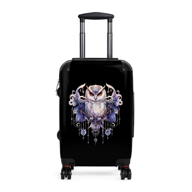 Mystical Owl suitcase, a durable and stylish travel companion. Crafted with owl designs, it's perfect for nature enthusiasts on the go.