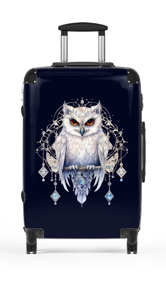 Mystical Owl suitcase, a durable and stylish travel companion. Crafted with owl designs, it's perfect for nature enthusiasts on the go.