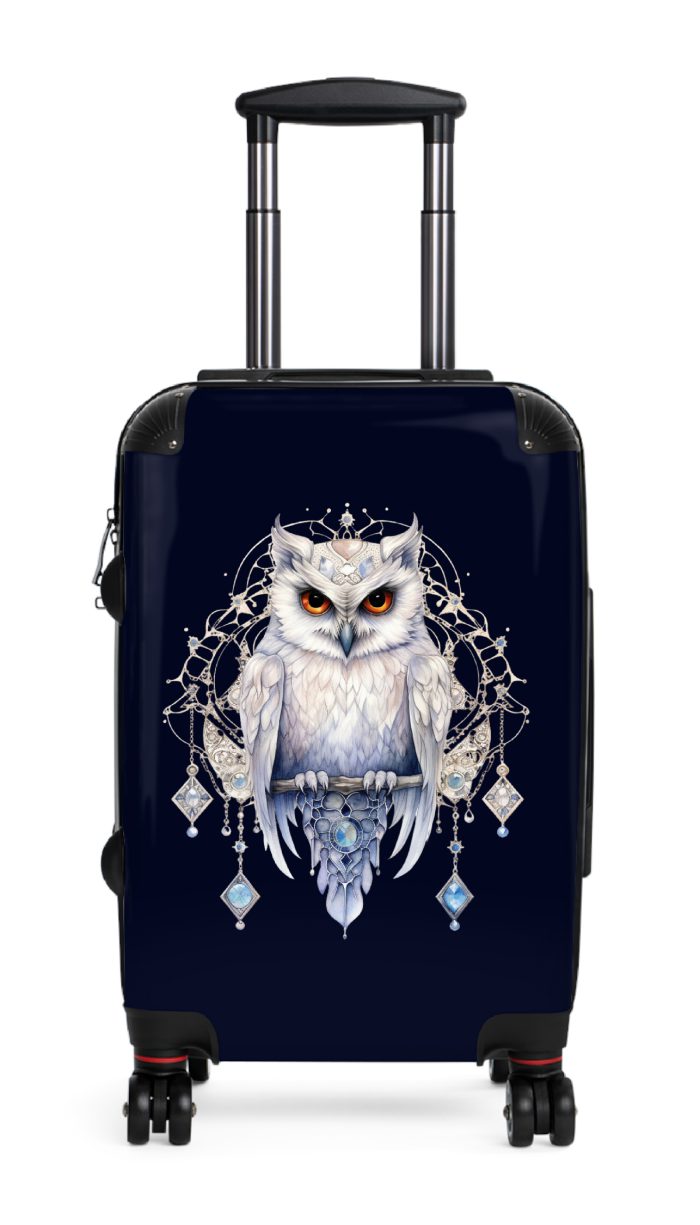 Mystical Owl suitcase, a durable and stylish travel companion. Crafted with owl designs, it's perfect for nature enthusiasts on the go.