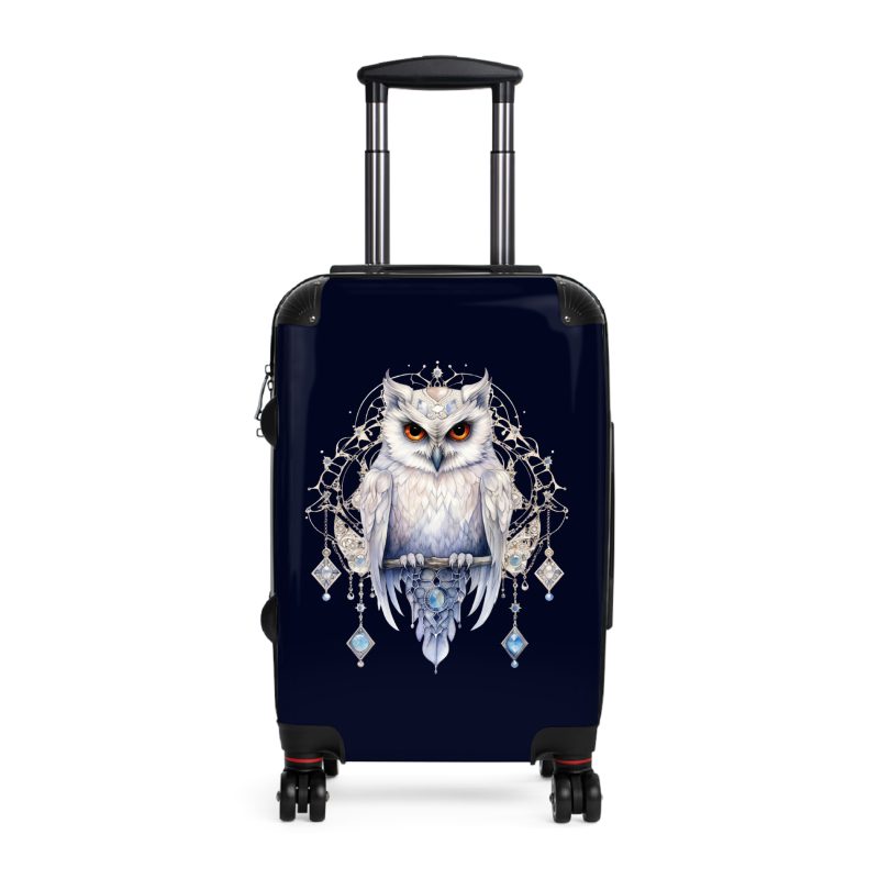 Mystical Owl suitcase, a durable and stylish travel companion. Crafted with owl designs, it's perfect for nature enthusiasts on the go.