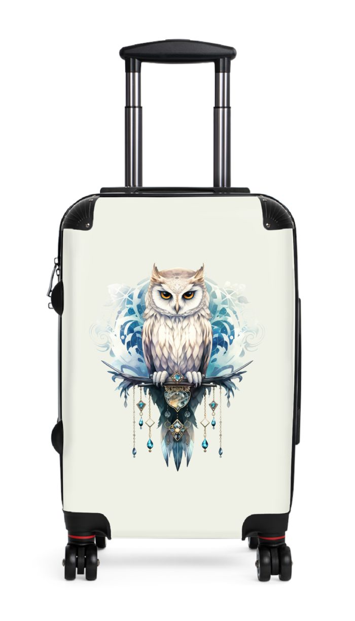 Mystical Owl suitcase, a durable and stylish travel companion. Crafted with owl designs, it's perfect for nature enthusiasts on the go.