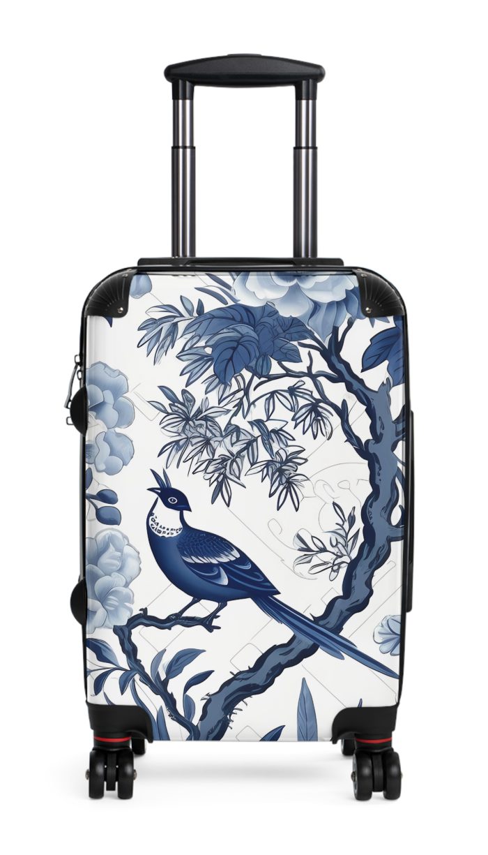 Blue & White Chinoiserie suitcase, a durable and stylish travel companion. Crafted with classic Chinoiserie designs, it's perfect for those who appreciate timeless elegance on their journeys.