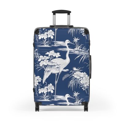 Blue & White Chinoiserie suitcase, a durable and stylish travel companion. Crafted with classic Chinoiserie designs, it's perfect for those who appreciate timeless elegance on their journeys.