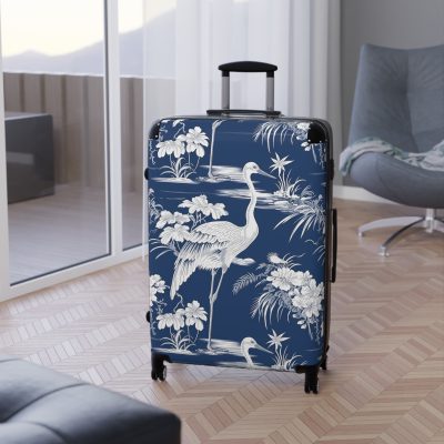 Blue & White Chinoiserie suitcase, a durable and stylish travel companion. Crafted with classic Chinoiserie designs, it's perfect for those who appreciate timeless elegance on their journeys.