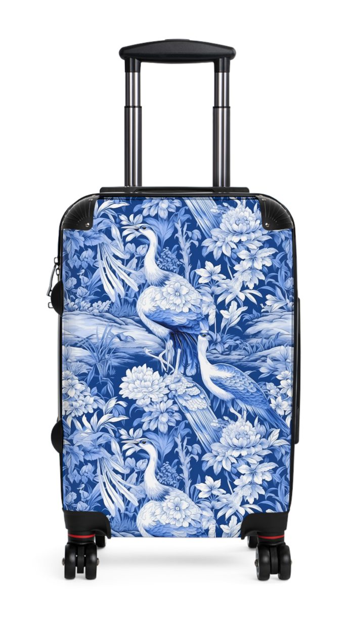 Blue & White Chinoiserie suitcase, a durable and stylish travel companion. Crafted with classic Chinoiserie designs, it's perfect for those who appreciate timeless elegance on their journeys.