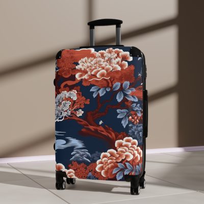 Chinoiserie suitcase, a durable and stylish travel companion. Crafted with classic Chinoiserie motifs, it's perfect for those who seek timeless charm on their journeys.