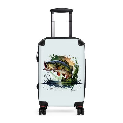 Gone Bass Fishing suitcase, a durable and stylish travel companion. Crafted with bass fishing designs, it's perfect for avid anglers seeking outdoor excitement on their journeys.