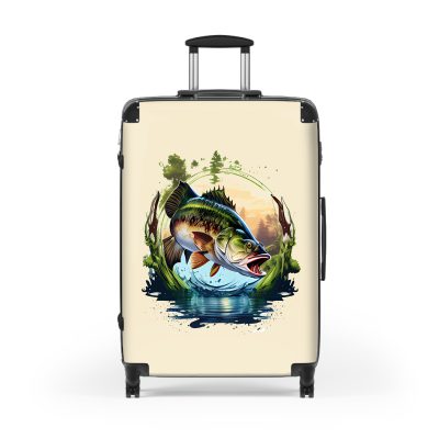 Gone Bass Fishing suitcase, a durable and stylish travel companion. Crafted with bass fishing designs, it's perfect for avid anglers seeking outdoor excitement on their journeys.