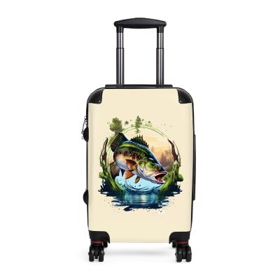 Gone Bass Fishing suitcase, a durable and stylish travel companion. Crafted with bass fishing designs, it's perfect for avid anglers seeking outdoor excitement on their journeys.