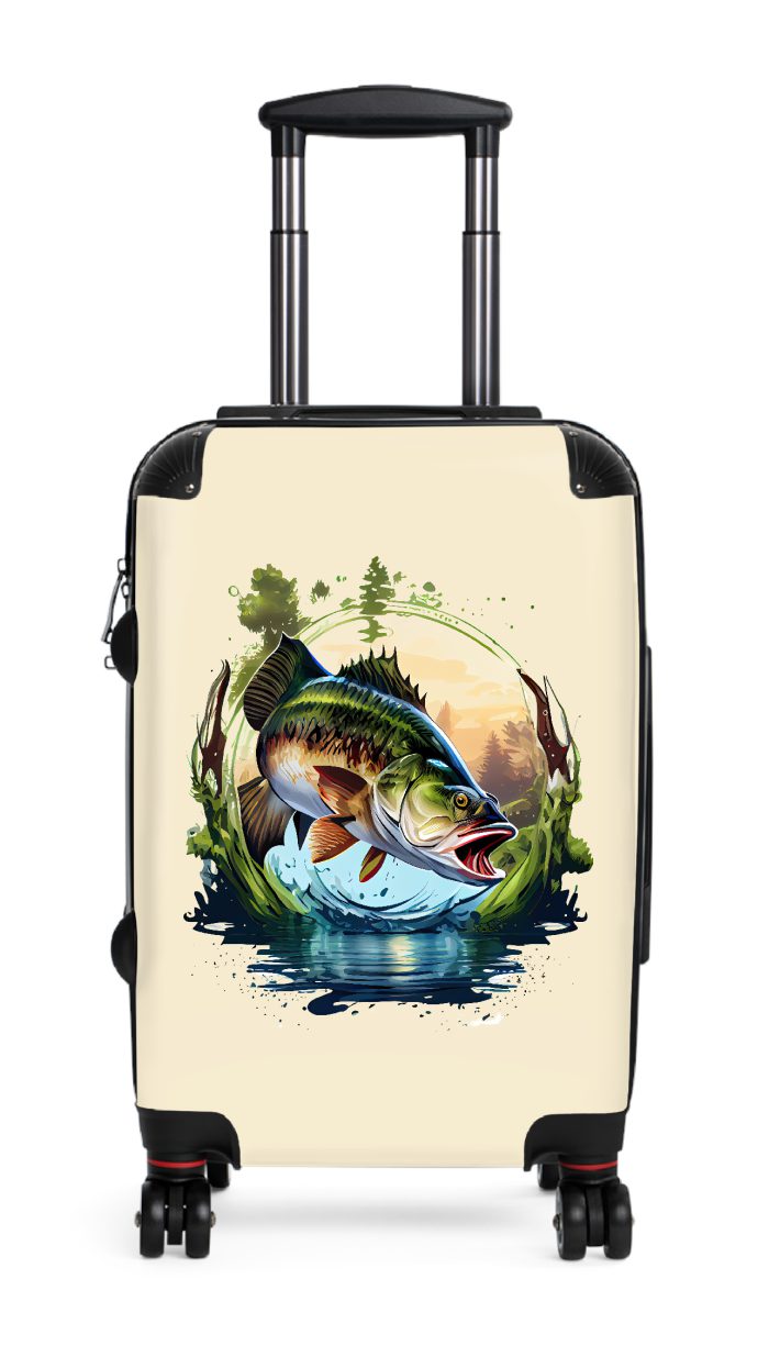 Gone Bass Fishing suitcase, a durable and stylish travel companion. Crafted with bass fishing designs, it's perfect for avid anglers seeking outdoor excitement on their journeys.